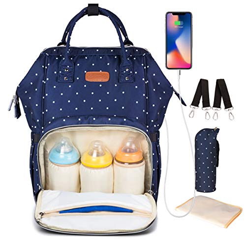 Baby Wickeltasche Multi-Funktions Windel Wickelrucksack Mama beutel Wasserdichte Reise Windel Tragetaschen für Mama, Papa mit Wickelauflage für Reisen