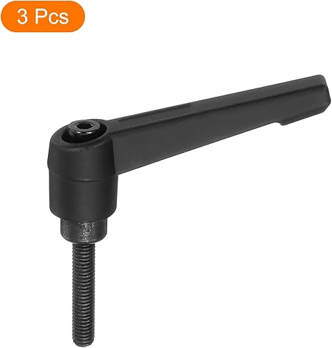 Miniatura 74 de uxcell 3 perillas ajustables M8 x 3.150 in, mango de rosca macho, botón de trinquete de liberación rápida, perno giratorio para maquinaria de torno