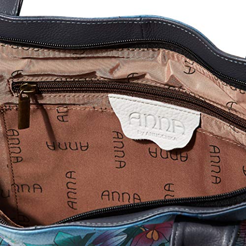Image of Anna by Anuschka Women's Genuine Leather Large Tote Bag - Zip-Top Organizer with Outside Side Pockets