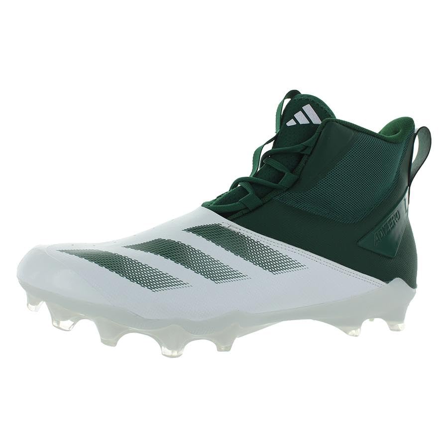 Image of adidas Adizero Chaos Unisex Shoes Size 11.5, Color: Footwear White /Dark Green /Footwear White-White