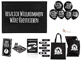 Pechkeks Geschenke Set 5-teilig - Fußmatte + Anti-Party Ballons + Rotzlappen + Pflaster + Stoffbeutel