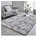 Produktbild Bibykivn Shaggy Modern Teppich, Teppichunterlage Antirutschmatte, Als Faux Bett-Vorleger oder Matte, Langflor Teppiche für Wohnzimmer Schlafzimmer, Esszimmer oder Kinderzimmer (Hellgrau, 120x160 cm)