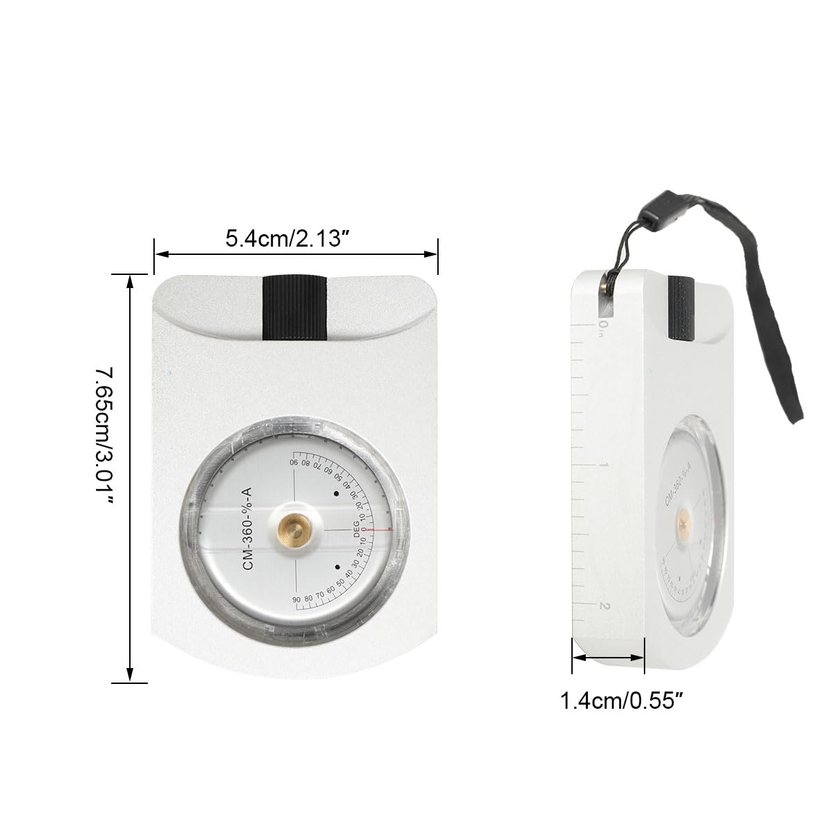 Atsoya Altimeter Handheld Clinometer, Aluminum Clinometer, Waterproof Clinometer Forestry Sighting Altimeter for Backpacking Hiking Field Work Handy Trail Slope Building Tree Height Measuring Tool