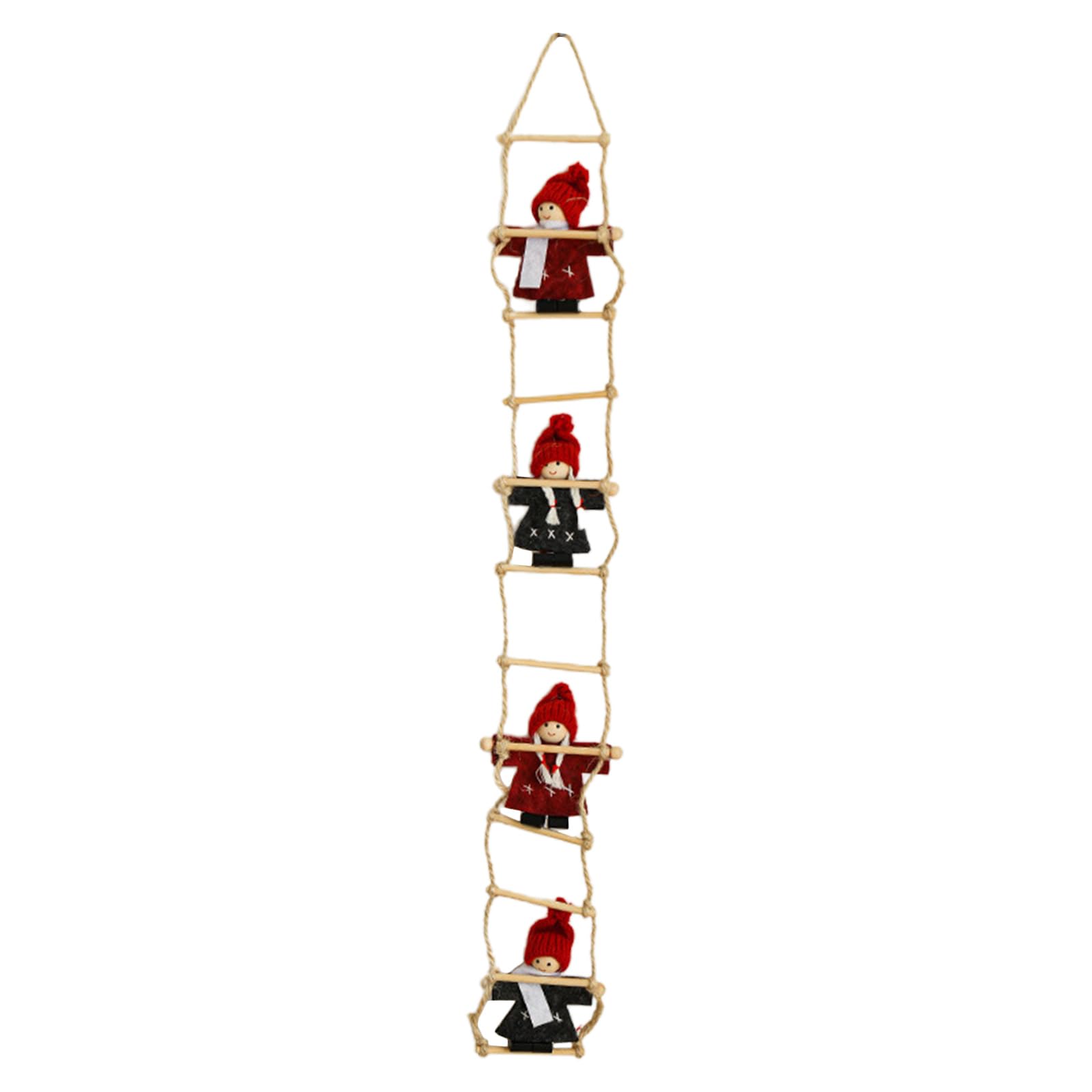 Climbing Santa on Rope Ladder 2023 Christmas Tree Ornament Indoor Outdoor Hanging Pendant Christmas Decoration Kid Gift Santa-Claus Climbing Ladder