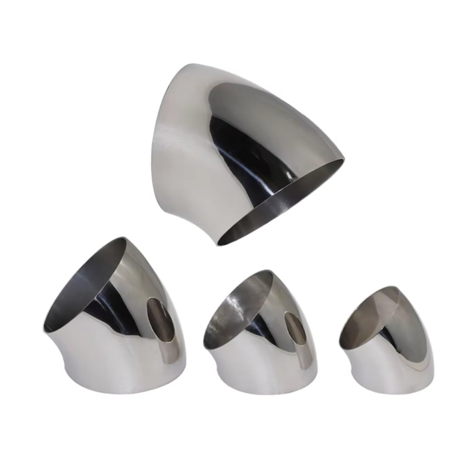 Terminales Escape Universal 304 Acero Inoxidable Codo 45 Grados Tubo Soldadura Sanitaria Junta Montaje Escape Motocicleta Coche Soldado(OD 60MM-1.2MM,5PCS)