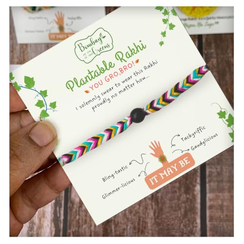 Image of Bombay Greens Plantable Rakhi for Brother Eco- Friendly DIY Grow Kit| Grow Plants from Seeds Rakhi | Rakhi Gift Set Brother - Beads Band