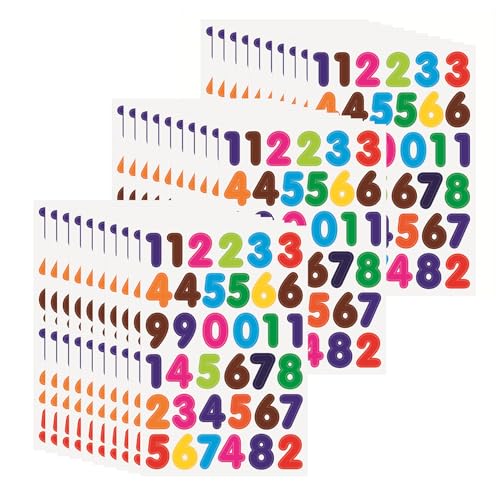 1440 Pcs Colorful Self-Adhesive Number Stickers for DIY Crafts Educational Activities and Creative Projects