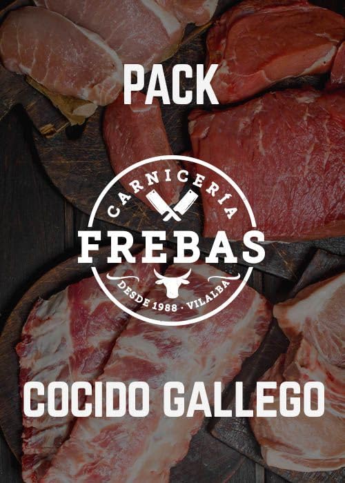 Lote Completo de Carnes para Cocido Gallego, 7kg, Incluye Costilla, Cabeza de Cerdo, Chorizos, Lacón, Ternera Gallega, Grelos, Pollo, Panceta, Rabos de Cerdo