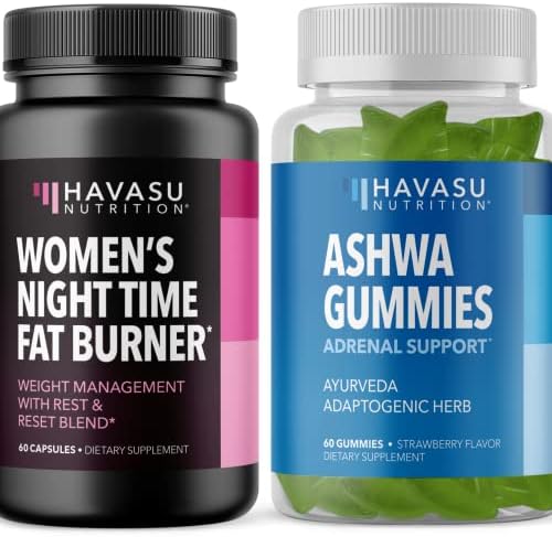 HAVASU NUTRITION Stress Relief and Weight Loss Go Hand in Hand When Taking Night Time Fat Burner for Women and Ashwagandha Gummies: A 2-in-1!
