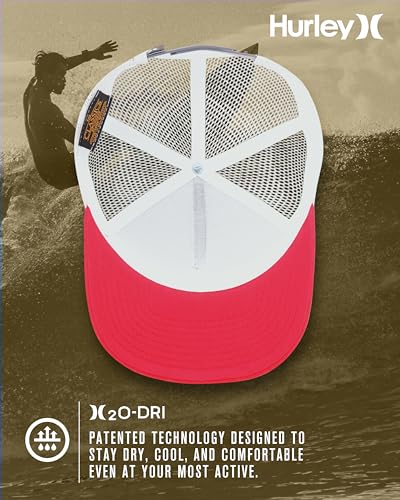 Image of Hurley Mens Trucker Hat - Flexible Quick Dry Fairway Mesh Trucker Hat for Men with Snapback Closure - Classic Mens Caps