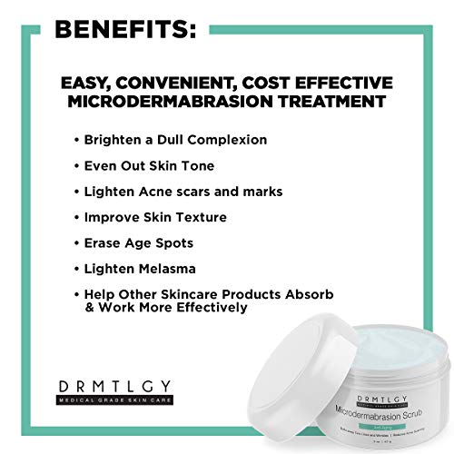 DRMTLGY Microdermabrasion Facial Scrub and Face Exfoliator. Natural Non