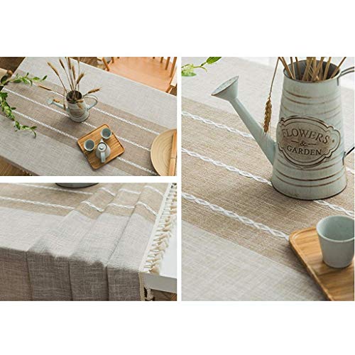 Nappe bureau coton lin de qualité supérieure style épuré 110x110 - 4