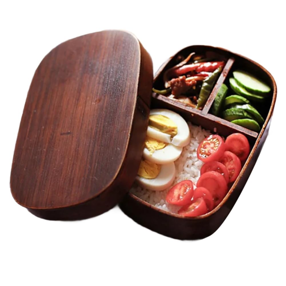 CTRLZS Japanese Style Wooden Bento Box Single Layer Bento Sushi Wooden Lunch Box Wooden Tableware