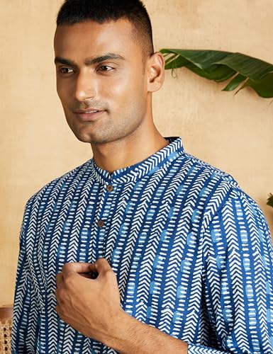 Image of Amazon Brand - Symbol Men's 100% Cotton Everyday Mid Length Casual Kurta - Regular Fit (Available in Plus Sizes)