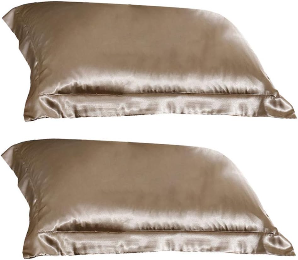 GARNECK 1Pair Envelope Pillow Covers Mulberry Silk Pillowcase Plain Color Pillow Slip for Bedding Pillows Cushion Ptotectors (Golden) : Sports & Outdoors