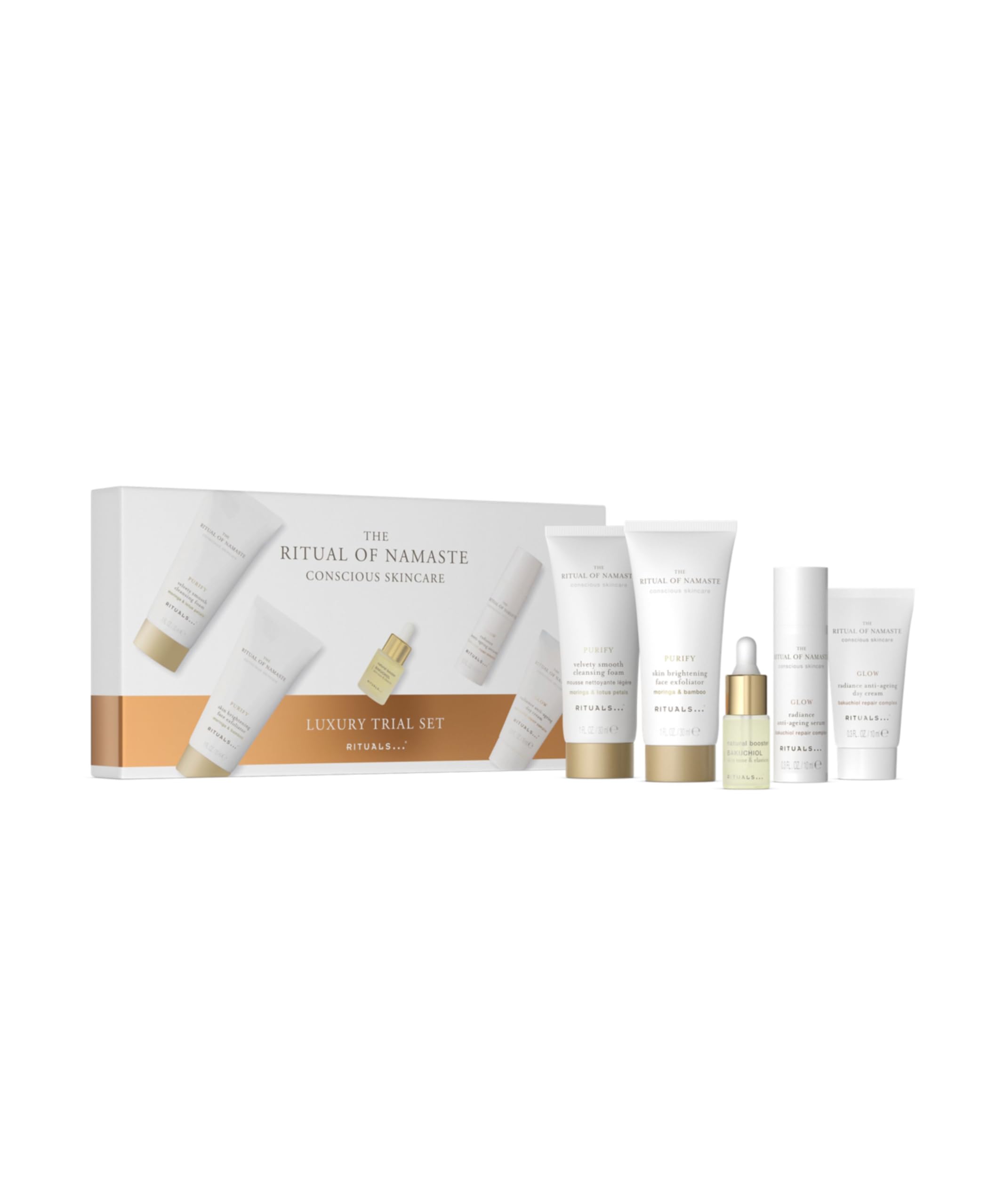 RITUALS The Ritual of Namaste zestaw upominkowy zawierający 5 produktów do pielęgnacji twarzy z bakuchiolem i kwasem hialuronowym – naturalne składniki o właściwościach przeciwstarzeniowych