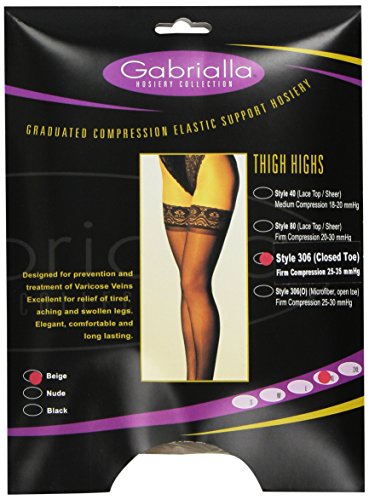 Image of GABRIALLA Graduated Microfiber Compression Thigh High Stockings (25-35 mmHg) H-306 2 Pack