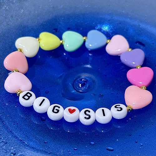 Image of Fuqimanman2020 Big Sister Bracelet Colorful Little Sister Bracelet Letter Beads Bracelet for Sister Jewelry Gift