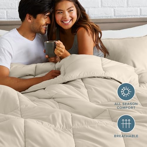 Image of Bare Home Comforter Set - Full Size - Ultra-Soft - Goose Down Alternative - Premium 1800 Series - All Season Warmth (Full, Sand)