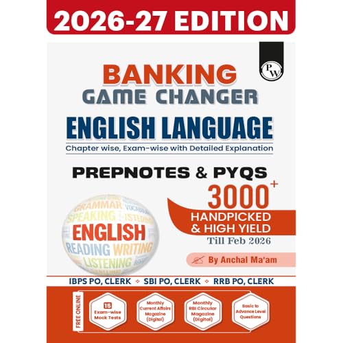 Image of PW Banking Game Changer English Language Prepnotes & 3000+ PYQs By Anchal Ma'am For 2026-27 Exams | Chapterwise Theory with 15 Online CBT Tests | IBPS PO & Clerk, SBI PO & Clerk, RRB PO & Clerk Exams