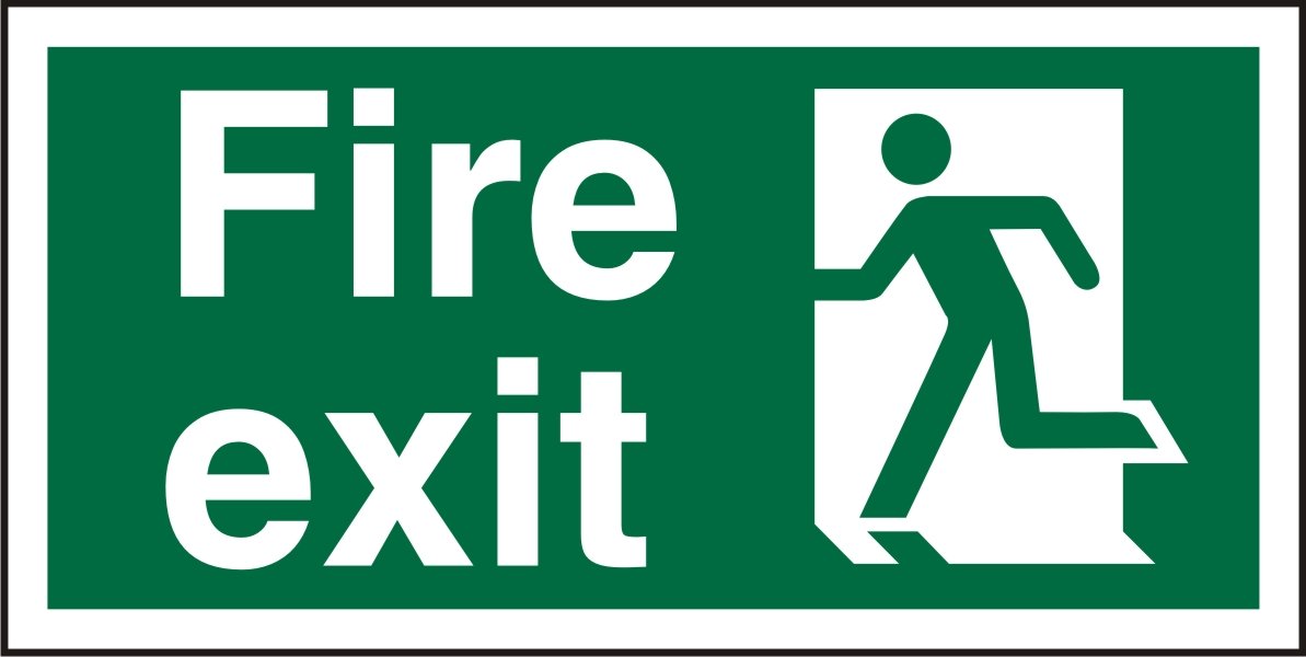 Vsafety 14009 ay-g Final Fire exit Man Right Sign