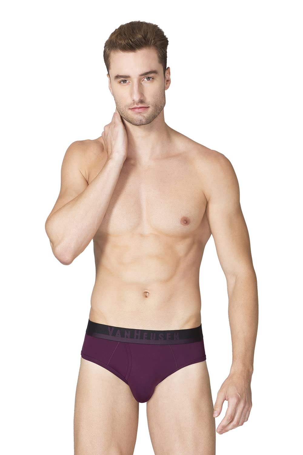 van heusen Men Breathable AIR Series Briefs - Polyamide Spandex - Swift Dry, 4-Way Stretch, Mesh Panel_30011_Deep Purple01_S-picture-20