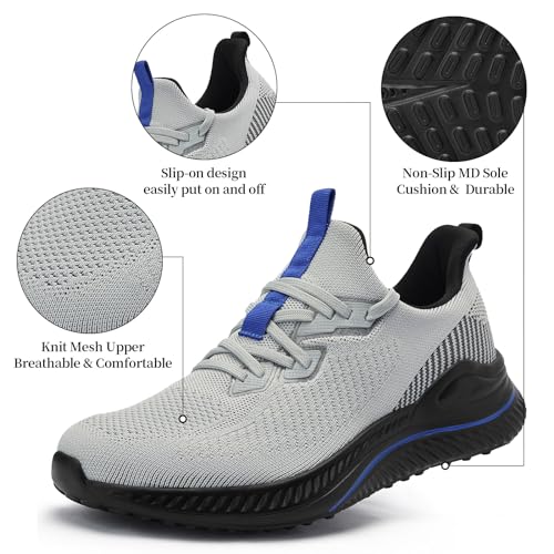 Image of Slow Man Mens Walking Sneakers Wide Width Slip on Tennis Shoes,Lightweight Breathable Running Shoes,Ideal for Athletic Workout Gym Jogging and Casual Wear