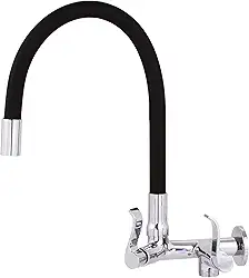 Torneira Flexível de Parede com Saída para Máquina de Lavar Louça e Roupa Tubo Preto Samer