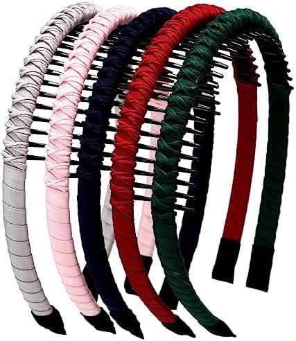 Unique Bargains 4pcs Teeth Comb Headband Solid Color Non-slip Hair - Foto 6