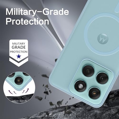 Image of amazon basics Luxury Paper Thin Case Cover for Moto Edge 60 Fusion 5G | Matte Finish | Compatible with magsafe | (Blue, Moto Edge 60 Fusion 5G)