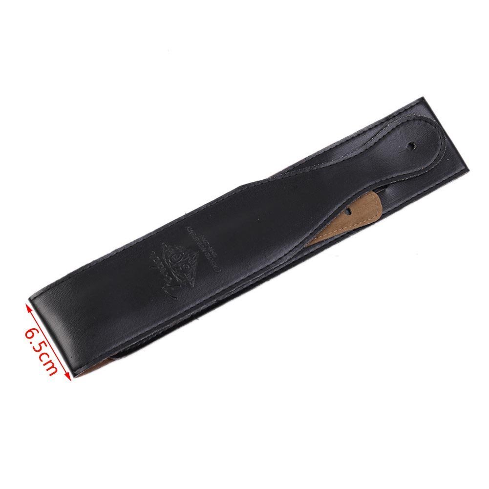 Sangle en cuir pour guitare électrique, acoustique ou basse Candora® noir