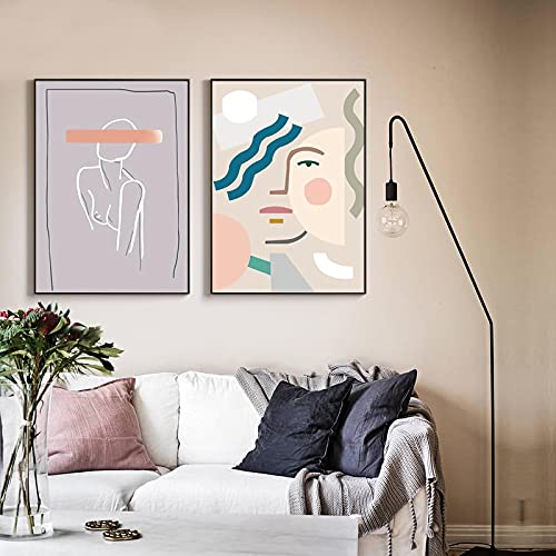 Toile peinture femme abstraite au rendu artistique premium - Diptyque 50x70cm
