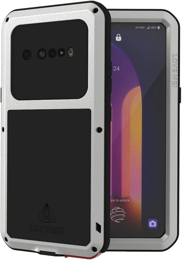 Best Deal LOVE MEI LG V60 ThinQ Case with Tempered Glass Screen Protector Shockproof Scratch Proof Hybrid Metal and Silicone Gel Heavy Duty Armor Defender Tough Back Cover for V60 ThinQ / V60 (Sliver) Exclusive Discount 🔥 LOVE MEI LG V60 ThinQ Case with Tempered Glass Screen Protector Shockproof Scratch Proof Hybrid Metal and Silicone Gel Heavy Duty Armor Defender Tough Back Cover for V60 ThinQ / V60 (Sliver)