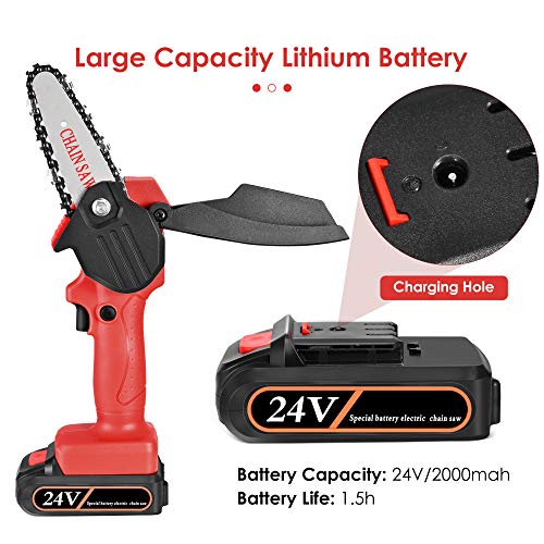 Kacsoo Mini Kettensäge, Akku Kettensäge Mit Akku und Ladegerät Baumsäge elektrisch für Gartenbaum Landwirtschaft, und… – Bild 4