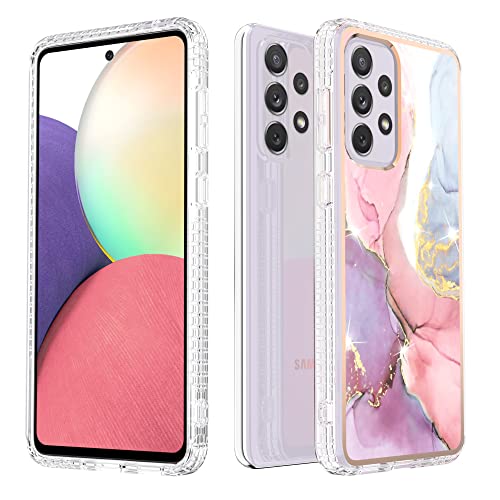 Laurraine-Hülle für Samsung Galaxy A53 5G, Glitzer-Marmor-Design, rosa Marmor, dünnes Mädchen, robuste, stoßfeste, Kratzfeste Ganzkörperhülle für Samsung Galaxy A53 5G Cover