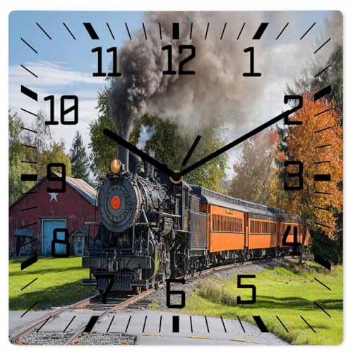 Reloj de pared cuadrado silencioso 12 pulgadas madera miniatura 1