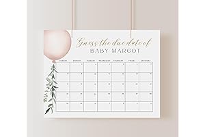 Guess the Due Date Calendar - Pink Balloon Game