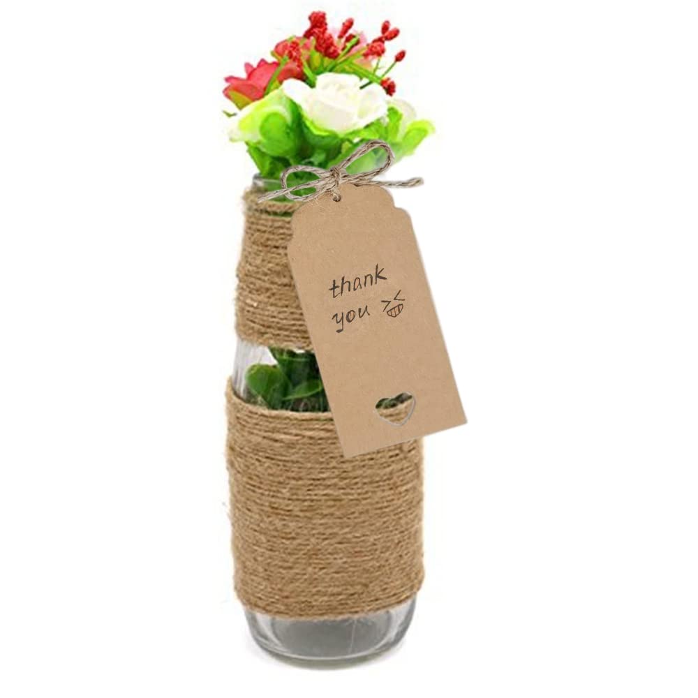 200pcs Étiquettes Papier Kraft Etiquette Cadeaux Rectangulaire 9x4