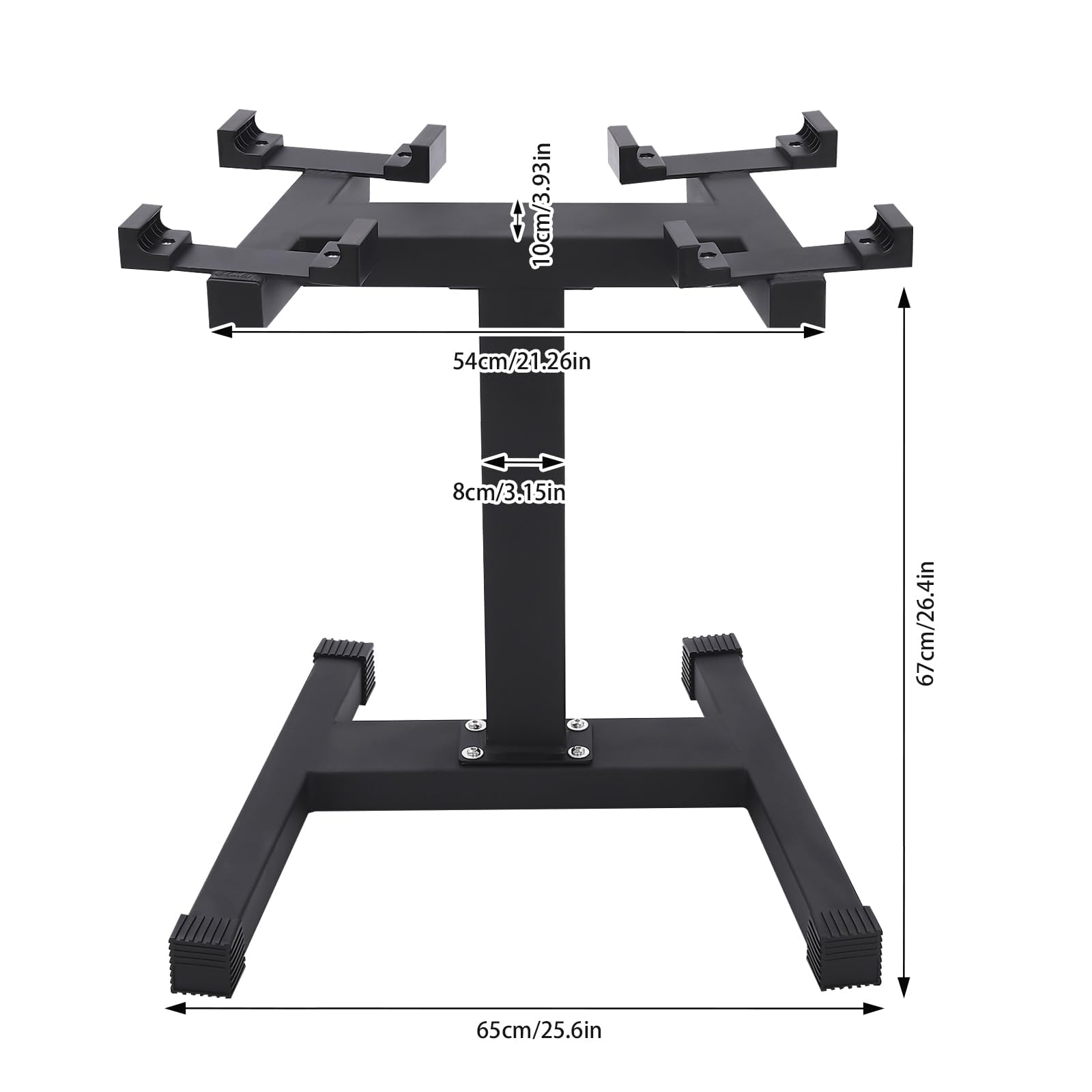 Soporte multifuncional para mancuernas de tubos de acero, soporte de almacenamiento ajustable con base en forma de H, soporte para pesas independiente, capacidad de carga de 136 kg