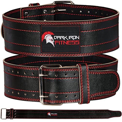Dark Iron Fitness Weight Lifting Belt for Men & Women – 100% Leather Gym Belts for Weightlifting, Powerlifting, Strength Training, Squat or Deadlift Workout up to 600 Lbs