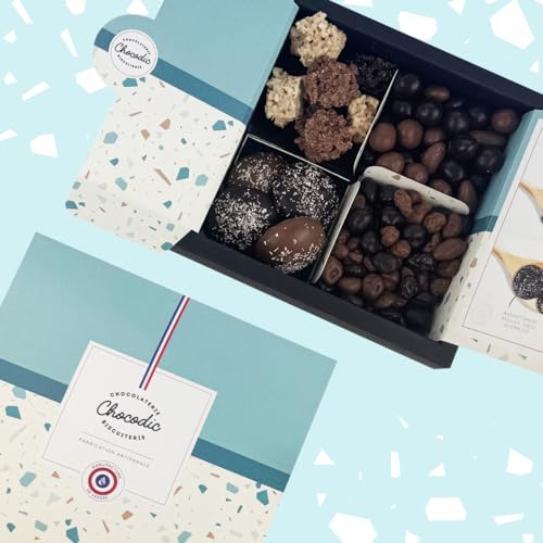 Coffret Chocolaté de gourmandises artisanales | Boules Coco, Créoles, Roses des sables et Chocoraisins | Anniversaire, Fête des Mères, Fête des Pères,...