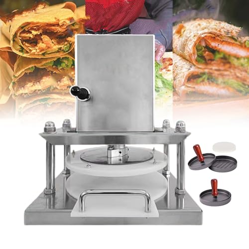 UMJIGF Pizza Dough Sheeter, Electric Pizza Crust Press Plate 2000W, Stainless Steel Pizza Maker Dough Food Press for Pizza and Various Dough Cake, Non-Stick Pressure Plate - 22cm/25cm,25cm,25cm