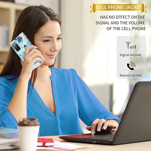 Image of ClickCase Marble Series Faux Leather Back Case Card Holder Wallet with Magnetic Closure Flip Cover for iPhone 15 Plus (Marble Blue)
