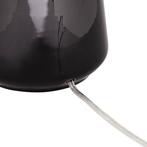 Miniatura 7 de 360 Lighting Cutlass - Juego de 2 lámparas de mesa modernas de lujo de 24 pulgadas de alto, color dorado, negro, tela blanca, pantalla cónica para