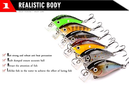 PROBEROS Crankbaits Set Fishing Lure Hard Baits Swimbaits Boat Ocean Topwater Lures Kit Fishing Tackle Hard Baits Set for Trout Bass Perch Fishing Lures Set (405)