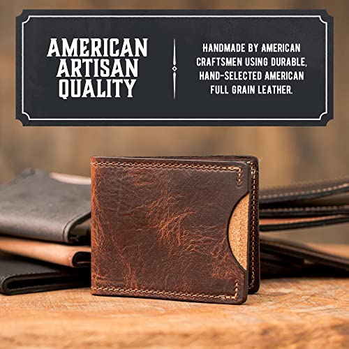 Front Pocket Slim Bifold Wallet for Men | Made in USA | Premium Full Grain Leather Men’s Wallet with Minimalist Design | Chocolate Brown4