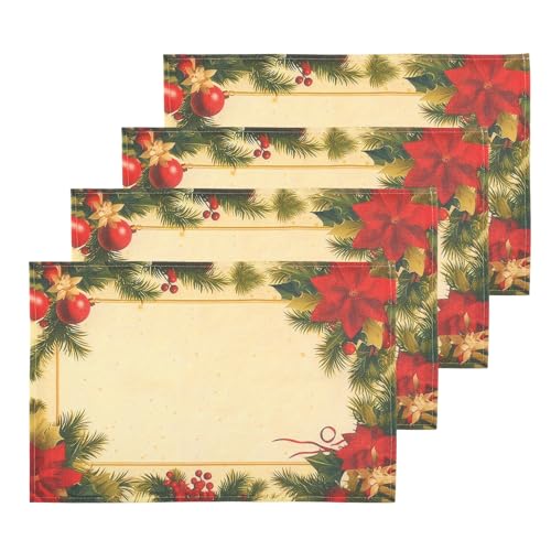Bigqin 4er Set Weihnachten Tischsets Platzset, 30x45cm Weihnachtsstern...