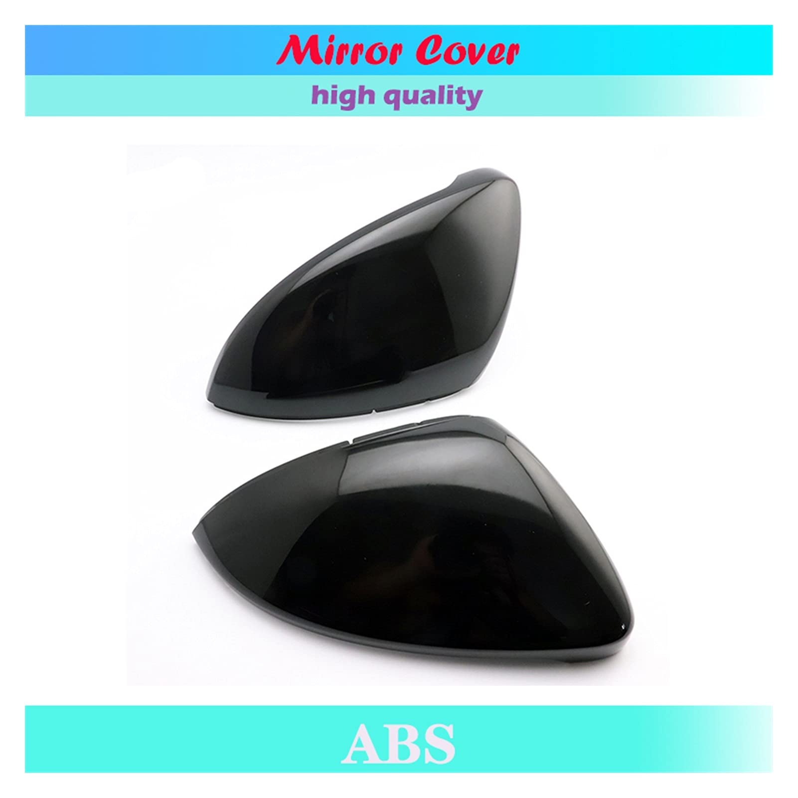 Carcasa del Espejo Retrovisor,Cubierta del Espejo Tapas Retrovisor (Look Carbono Negro), Uso apto para VW Golf 7/7.5 GTI R y Turano L(Black)