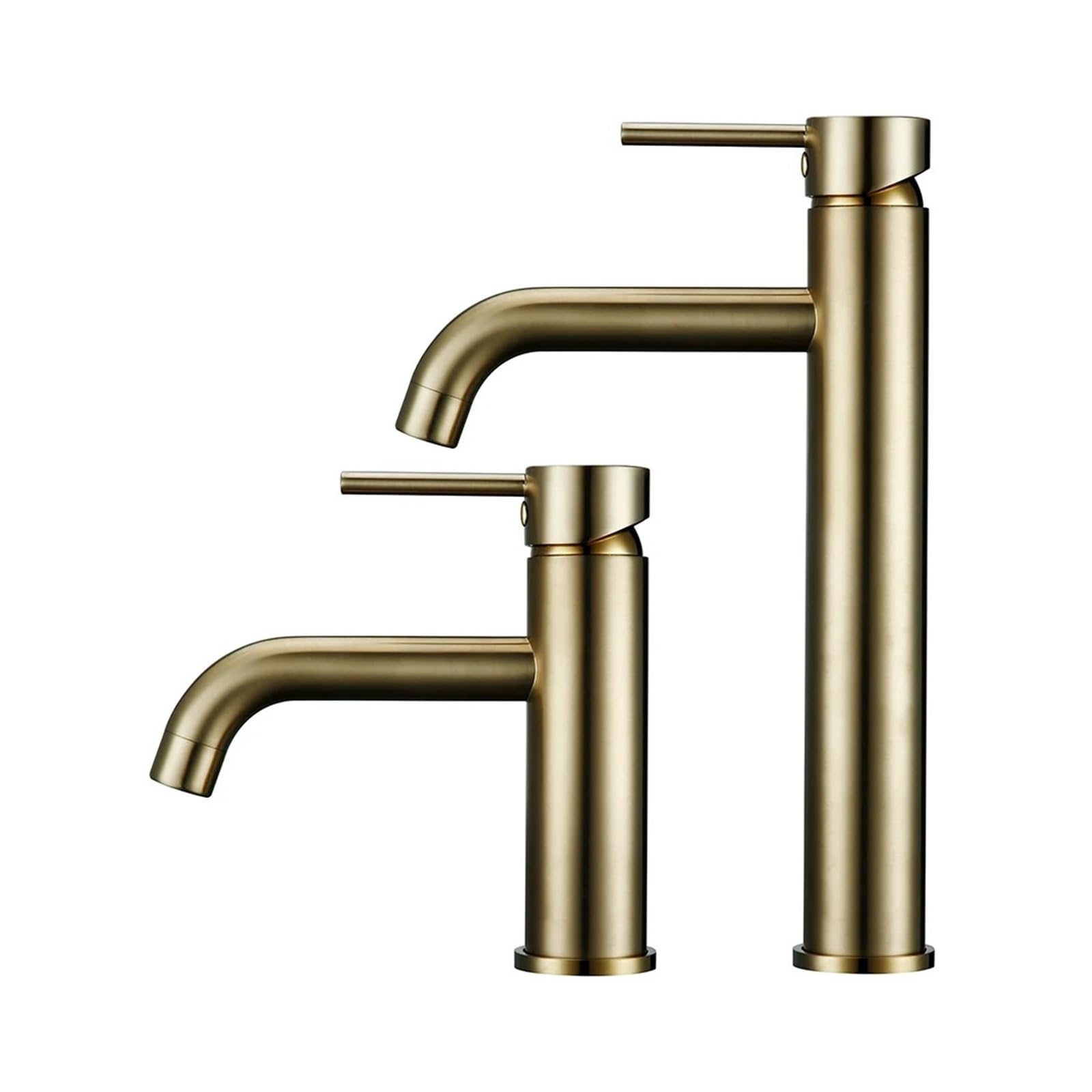 Mitigeur de salle de bains chaud et froid robinet lavabo brossé rond