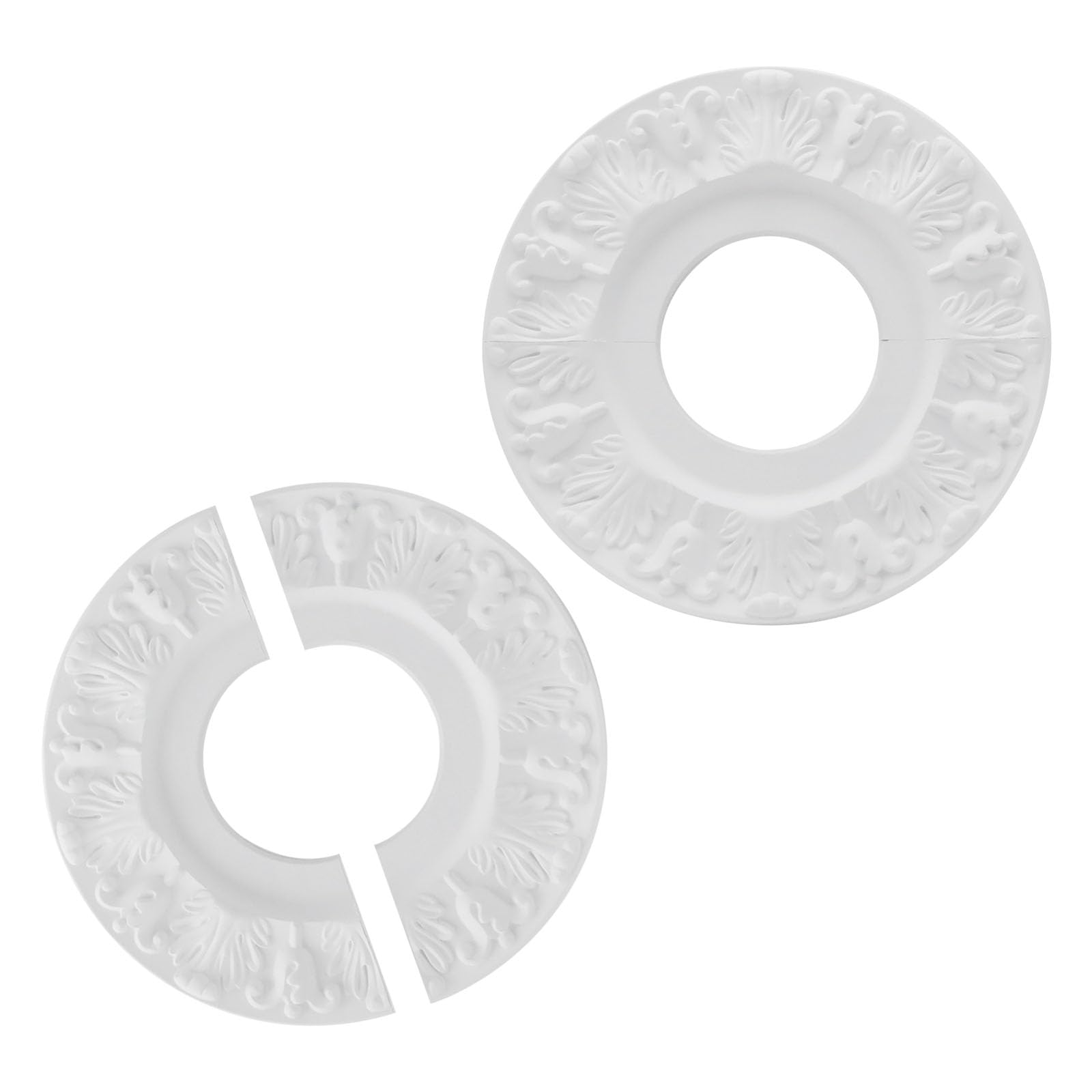 T Tulead 2 Sets Split Decorative Ceiling Medallion, White, 10" OD, 3.93" ID